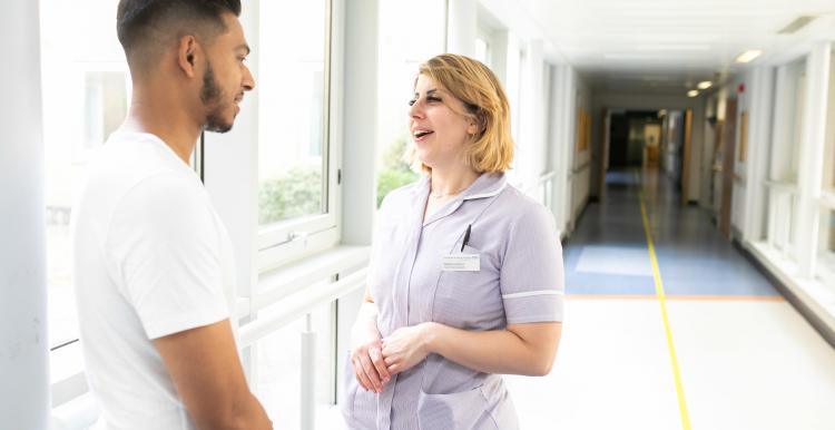 Nurse talking to a patient