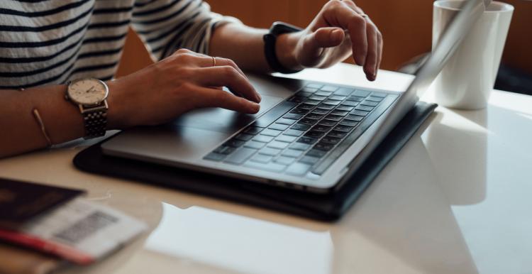 person working on a laptop