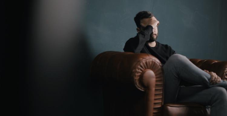 Man relaxing in chair